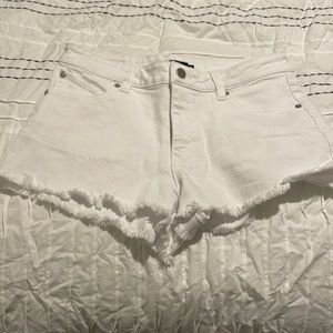 White denim shorts